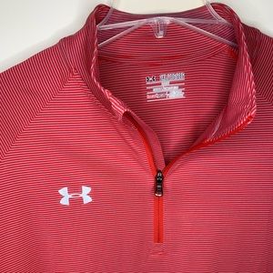 Under Armour Quarter Zip pullover sweatshirt Men’s 2XL red / scarlet and grey